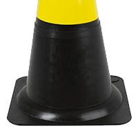 Cone Rígido de Sinalização 75 cm Preto/Amarelo SuperSafety