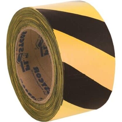 Fita para Demarcação Zebrada 200m Preto/Amarelo Plastcor