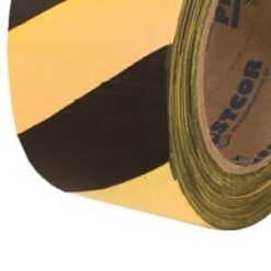 Fita para Demarcação Zebrada 200m Preto/Amarelo Plastcor