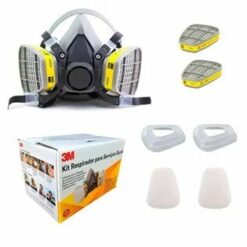 Kit Respirador 3M 6200 Semi Facial Serviços Gerais 2 Filtros