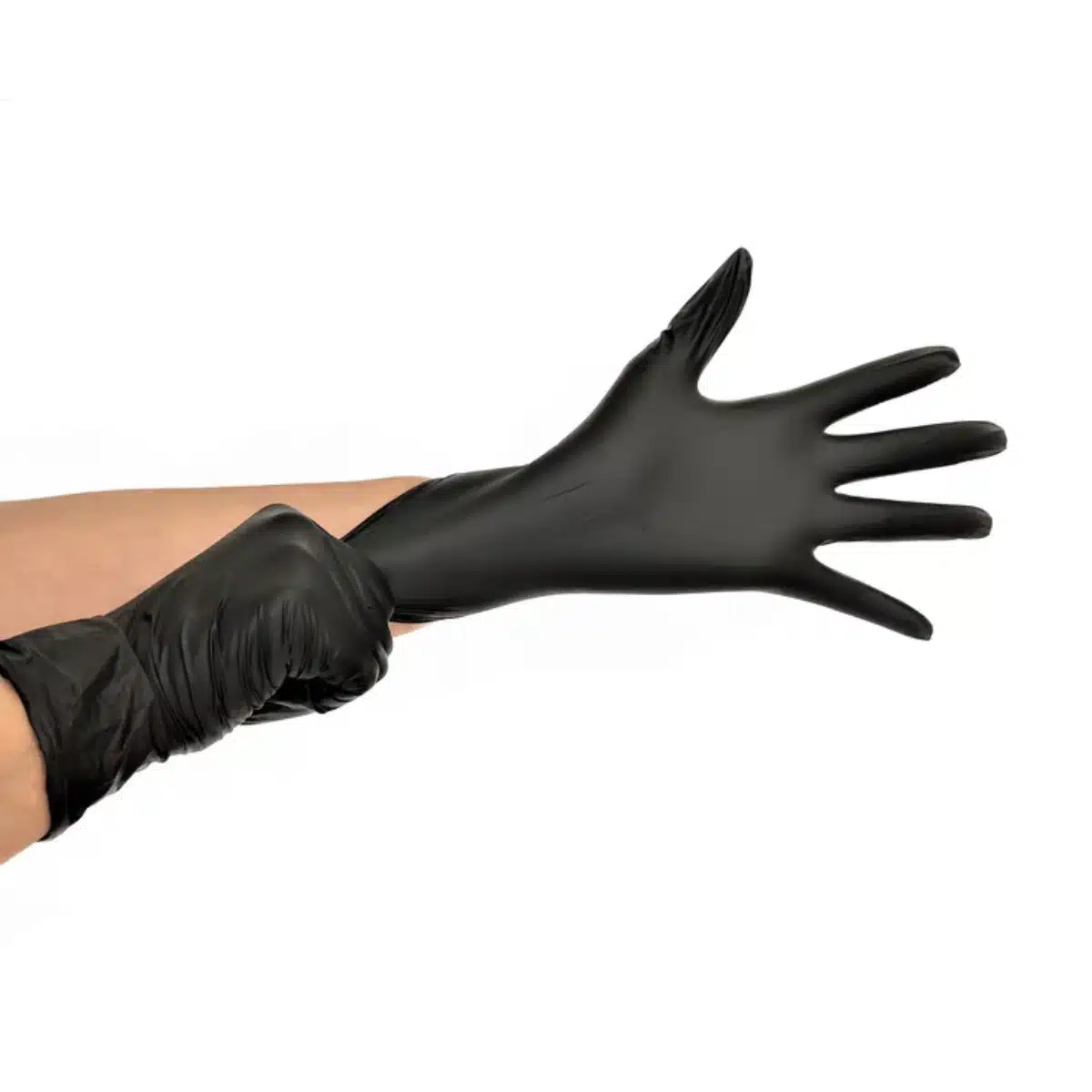 Luva Sendo Colocada Descartável Preta Medix Black CA 42656
