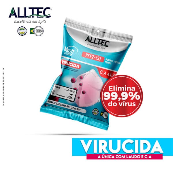Respirador PFF2 S Cinza Virucida Alltec CA 44305