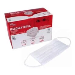 Máscara Descartável Tripla Com Elástico Luvix - 50 unid.