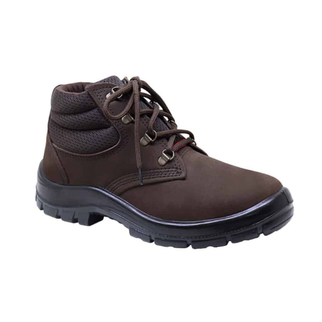 Botina Nobuck Com Bico PVC Kadesh 3G Marrom CA 16252