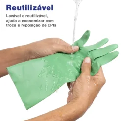 Luva Nitrílica Eco Hope com Forro Verde Volk CA 46543 - Imagem 3