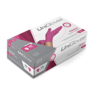 Luva de Procedimento Látex com pó Clássico Pink Unigloves CA 41033