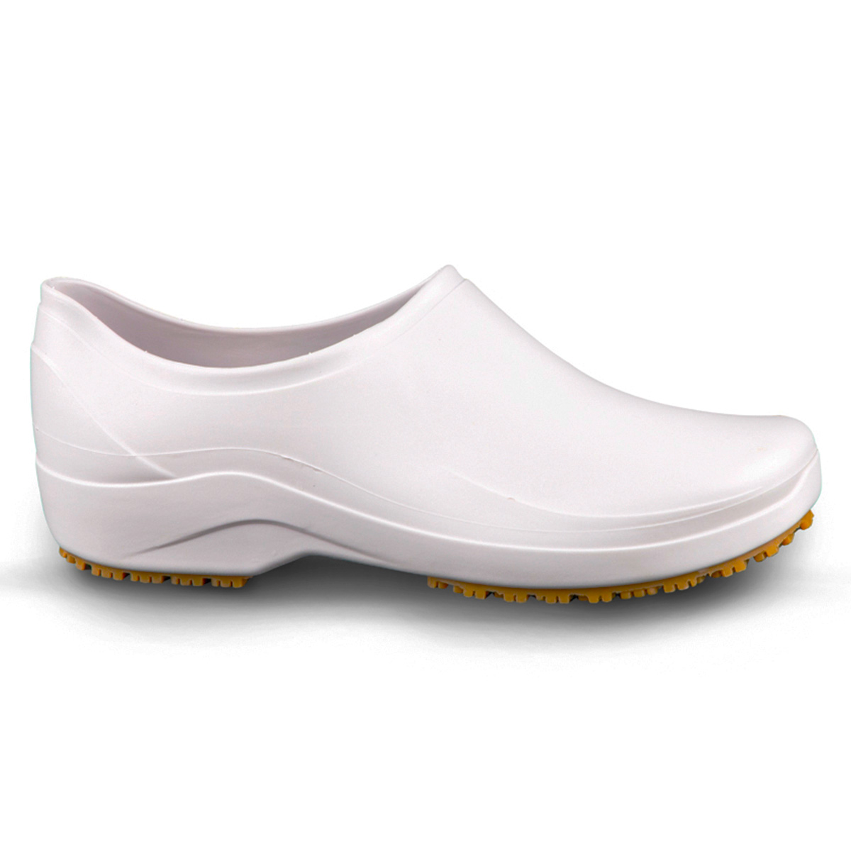 Sapato Antiderrapante Branco Steelflex de lado para a direita