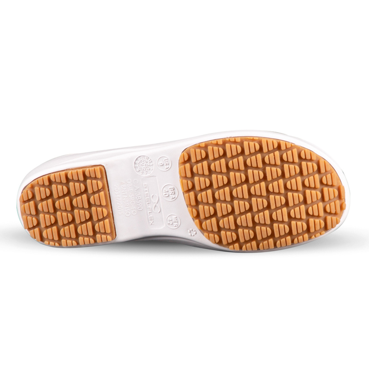 solado do sapato Branco antiderrapante grip steelflex