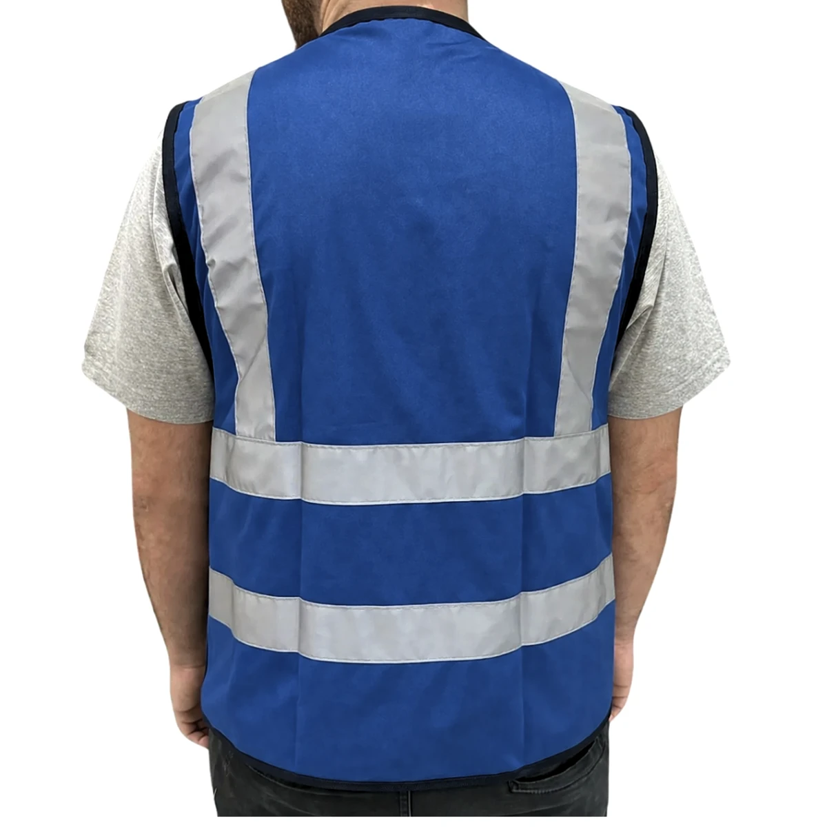 colete proteção azul com refletivo