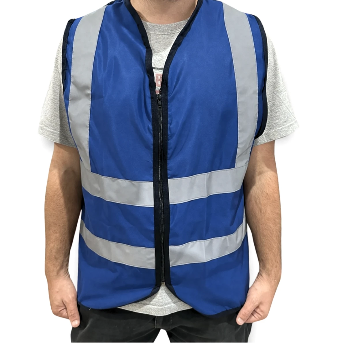 Colete Refletivo Sem Bolso Tipo Blusão H/H Azul