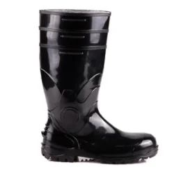 Bota PVC Preta cano longo com forro térmico Acqualev Bracol CA 37455 do lado direito