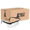 Caixa como logo da SafetyTrab com 24 óculos rj incolor poli ferr CA 34082