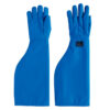 Par de luva de proteção azul com proteção até o ombro, ideal para ambientes ultrafrios criogenicos, para manuseio de nitrogenio líquido, gelo, dentre outros. impermeável, resistente e durável.