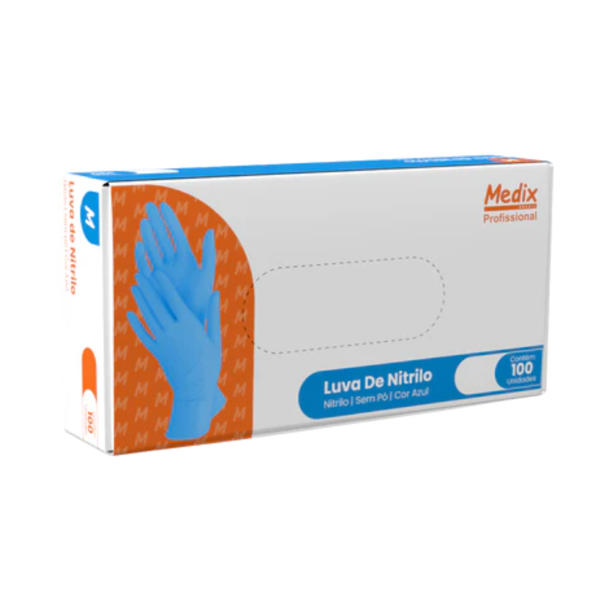Luva Nitrílica Descartável Nitrilo Azul Medix CA 44528