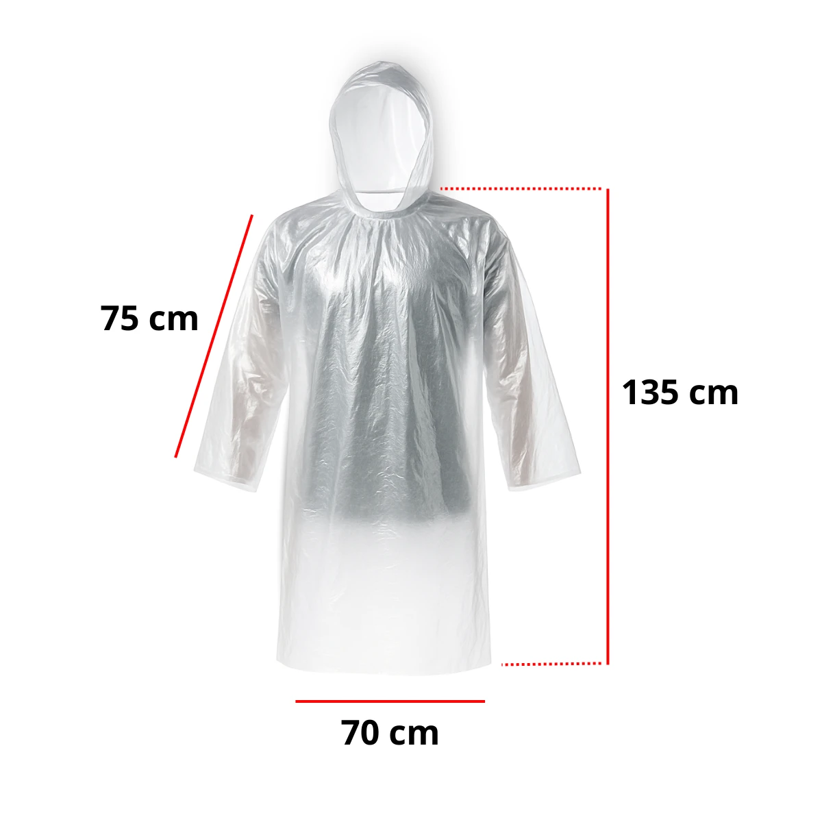 Capa de Chuva com Capuz Descartável Transparente Brasmo - Imagem 4