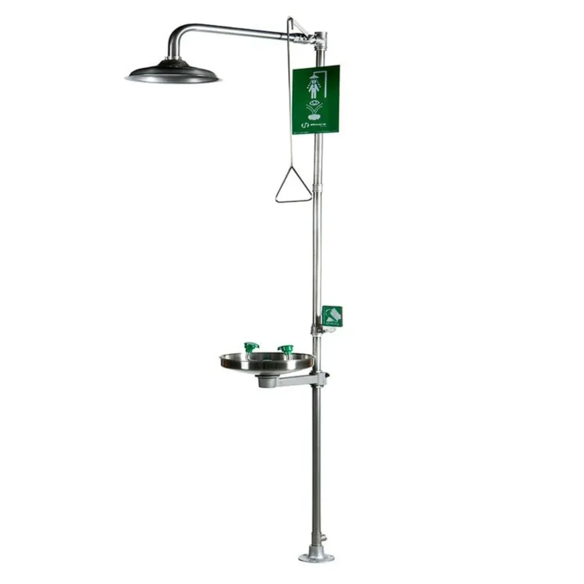 Chuveiro Lava Olhos de Emergência Aço Inox Acionamento Manual CL-001i Haws
