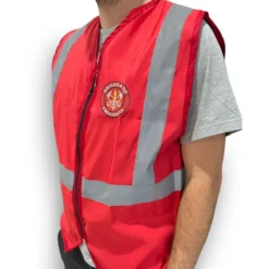 Colete Refletivo para Brigadista sem Bolso Vermelho Tipo Blusão H/H - Imagem 3