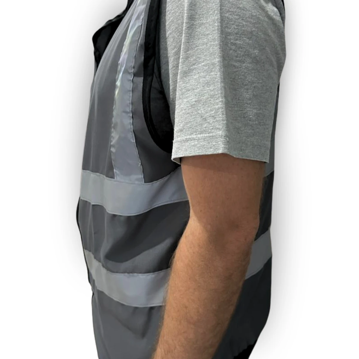 Colete Refletivo Sem Bolso Cinza Tipo Blusão H/H - Imagem 3