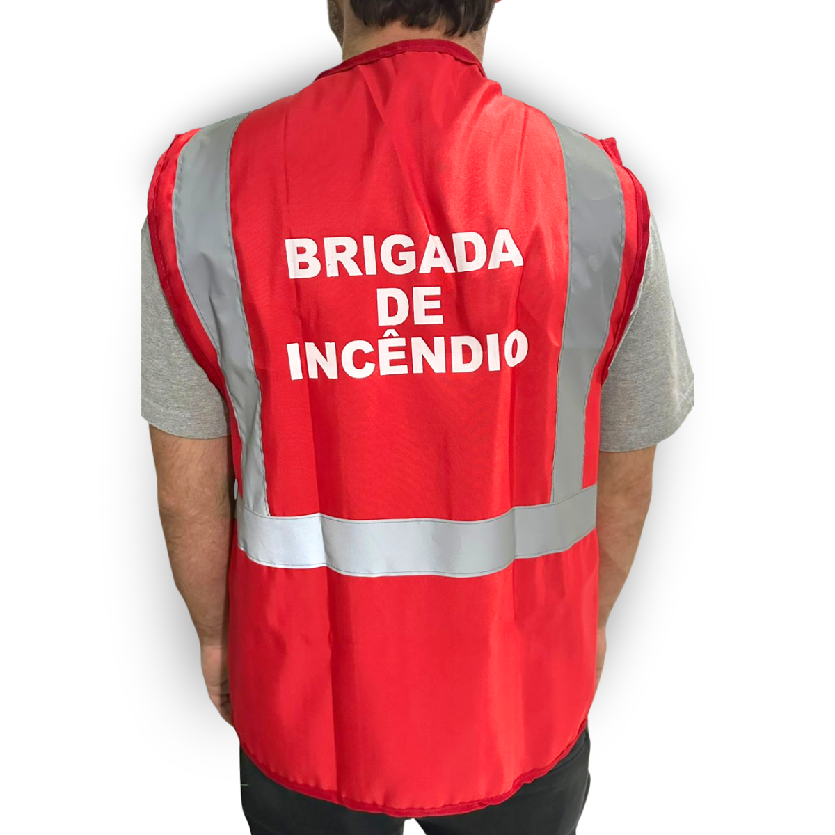 Colete Refletivo para Brigadista sem Bolso Vermelho Tipo Blusão H/H - Imagem 5