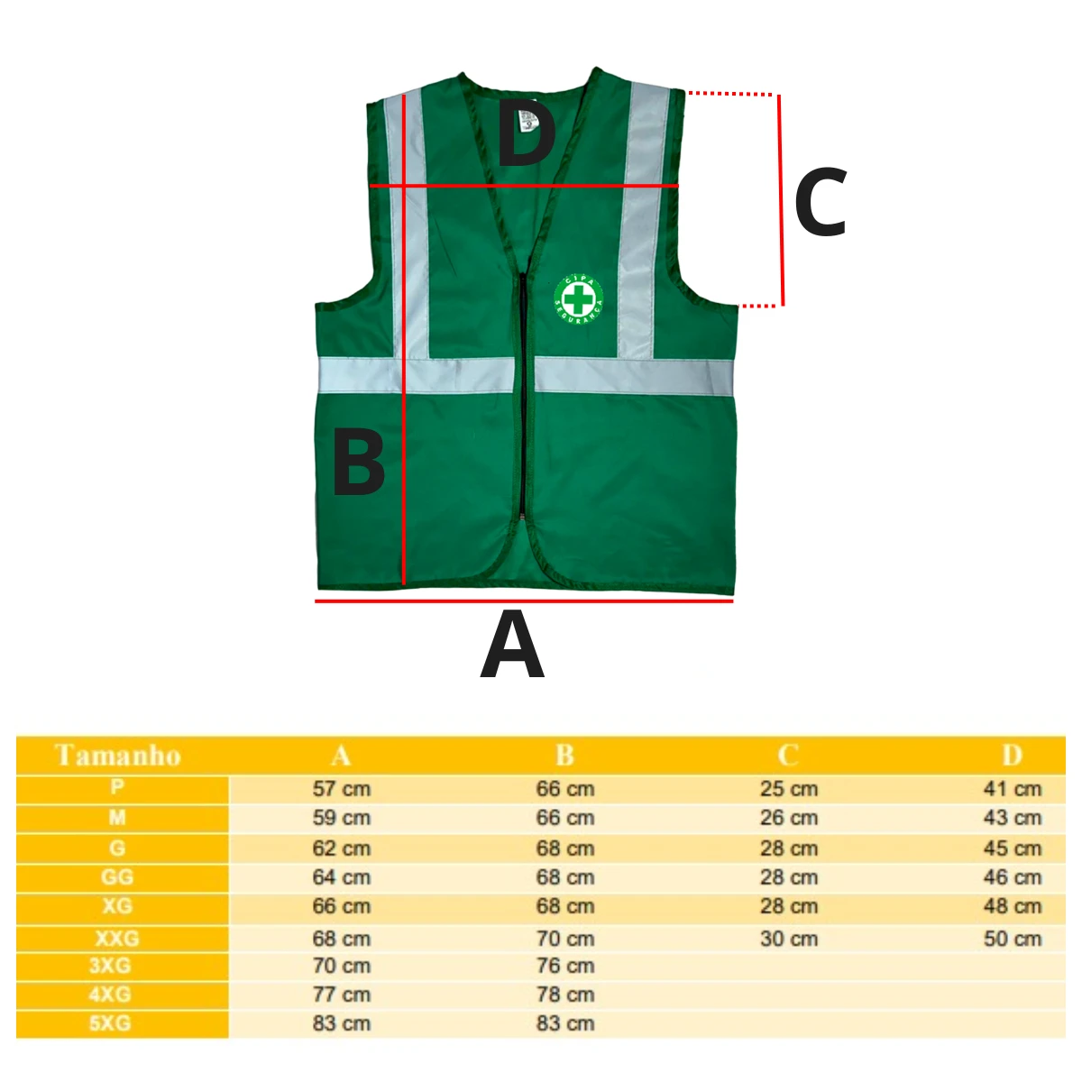 Colete Refletivo para CIPA sem Bolso Verde Tipo Blusão H/H - Imagem 5