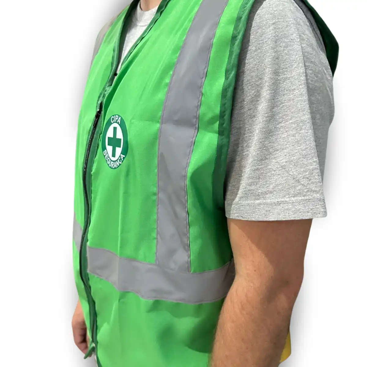 Colete Refletivo para CIPA sem Bolso Verde Tipo Blusão H/H - Imagem 3