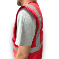 Colete Refletivo para Brigadista sem Bolso Vermelho Tipo Blusão H/H - Imagem 4
