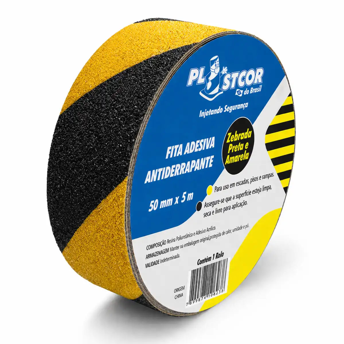 Fita Antiderrapante Zebrada 50mm x 5m Plastcor - Imagem 3