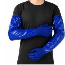Luva de PVC Cano Longo 66cm com Forro Azul Infinity CA 49617 - Imagem 2