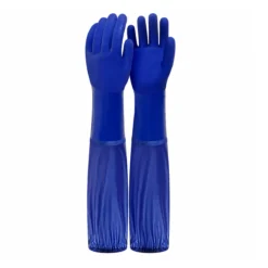 Luva de PVC Cano Longo 66cm com Forro Azul Infinity CA 49617